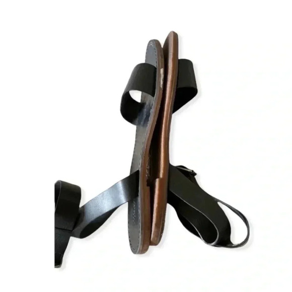 Madewell The Boardwalk Leather Ankle-Strap Black Sandal SZ 6.5 - Picture 5 of 6